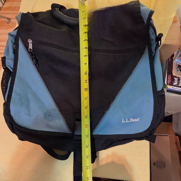 L.L Bean Large Teal Canvas Messenger / Laptop / Backpack Bag - Picture 5 of 8
